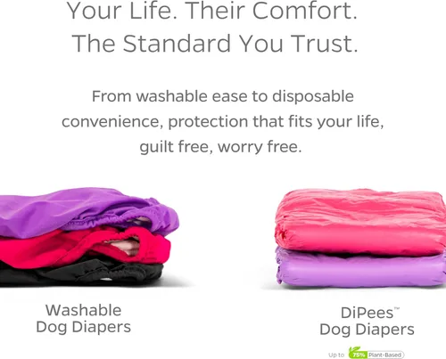 Vista 8 de [Usado] Pet Parents - Pañales lavables para perros (3 unidades), pañales duraderos y de alta calidad para machos y hembras