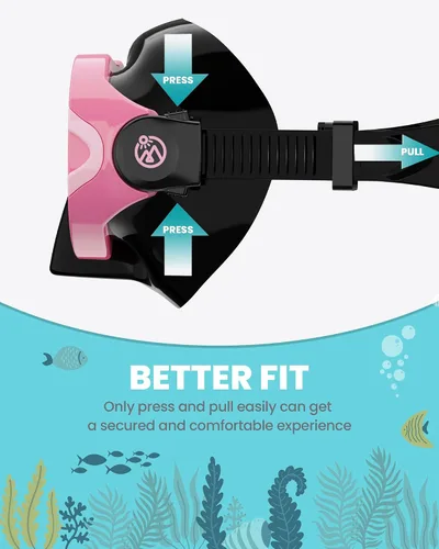 Vista 4 de OutdoorMaster Stingray - Gafas de natación para niños con cubierta para la nariz, máscara de buceo para niños, gafas de natación antivaho para niños