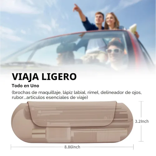 Vista 6 de AGIKET Soporte de silicona para brochas de maquillaje, bolsa de cosméticos de viaje: soporte suave y portátil para brochas cosméticas faciales