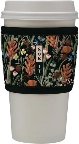 Vista 90 de Sok It HotSok Coffee & Tea - Funda de neopreno con aislamiento reutilizable (floral abstracto)