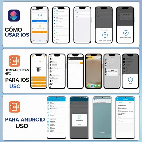 Vista 5 de Ntag215 NFC Fob, llavero NFC 215 regrabable negro programable NFC Tag 504 bytes memoria NFC tarjeta de visita compatible con teléfono móvil