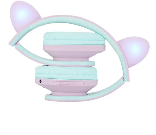 Vista 6 de PowerLocus - Auriculares sobre la oreja para niños, auriculares Bluetooth inalámbricos para niños, con micrófono, volumen limitado seguro de 85 dB