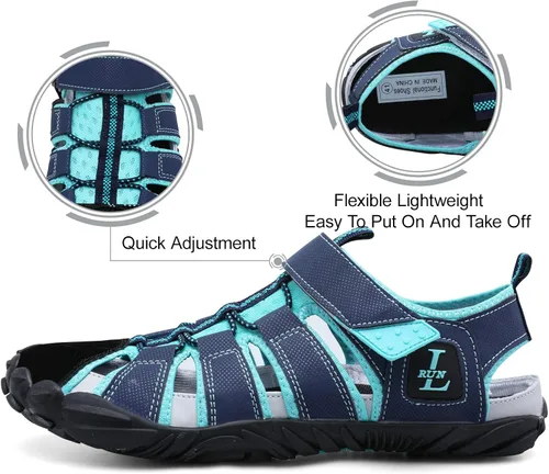 Vista 4 de JIASUQI Zapatos de agua atléticos para senderismo, sandalias deportivas para natación, zapatos para caminar para mujeres y hombres