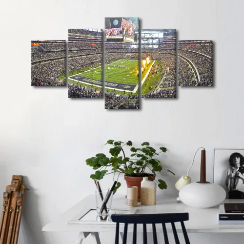 Vista 65 de TUMOVO Allegiant Stadium Arte de Lienzo para Pared de Sala de Estar Equipo de Fútbol Americano Pintura Moderna Nevada Las Vegas Cuadro Deportivo