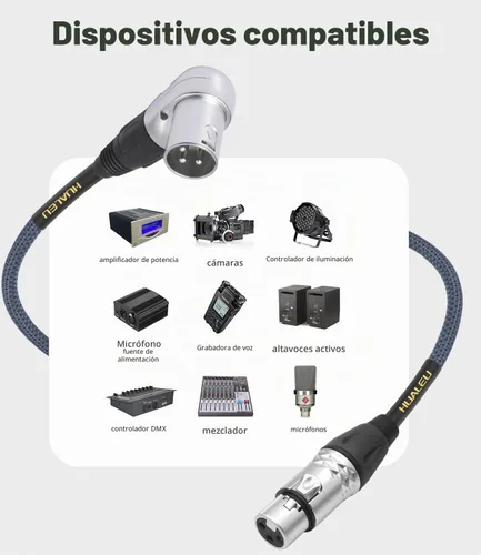 Vista 2 de Cable de audio XLR macho de 3 pines en ángulo recto de 1.5 pies a 3 pines XLR hembra, mezclador, micrófono, cable de audio amplificador, paquete de 2