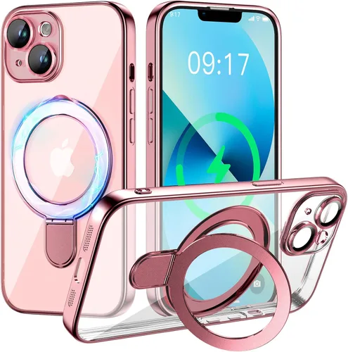 Vista 84 de Funda magnética para iPhone 14 Pro con soporte invisible [compatible con MagSafe] [protector completo de lente de cámara]