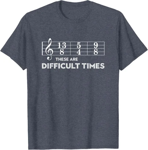Vista 102 de Musician - Camiseta con texto en inglés "These are Difficult Times", talla S
