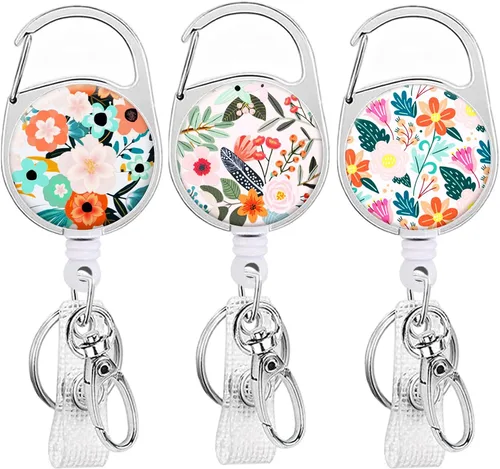 Vista 13 de Carrete de insignia retráctil lindo porta insignias con clip de cocodrilo carretes de insignia decorativos con nombre de enfermera en porta tarjetas