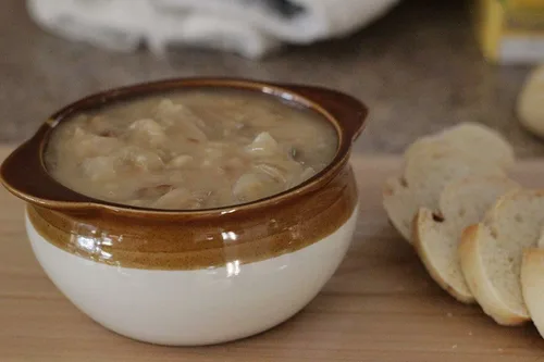 Vista 2 de Tazón de sopa francesa, 12 onzas, juego de 2 (2 cuencos, marrón y marfil)