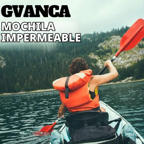 Vista 6 de Mochila seca impermeable con parte superior enrollable, saco seco flotante al aire libre, navegación, canoa, rafting, pesca, camping, 35L