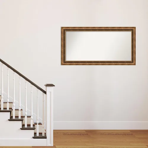 Vista 929 de Amanti Art Espejo de pared personalizado no biselado (25 x 25 pulgadas), marco de bronce acentuado, varios tamaños personalizados, espejo de baño