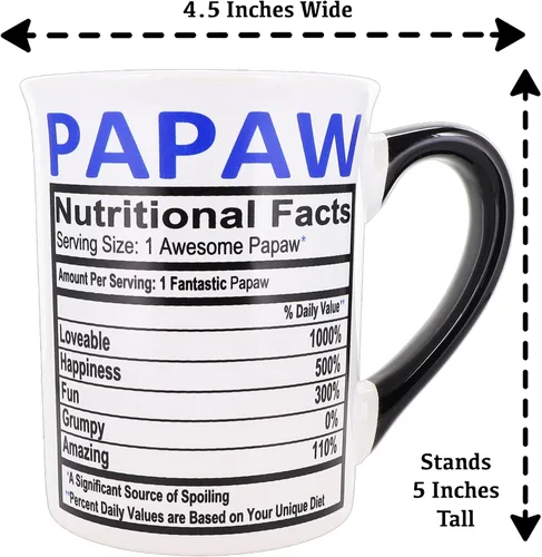 Vista 4 de Cottage Creek Tazas Taza de café Papaw Tazas de café grandes de cerámica de 16 onzas para abuelo, papá, papá, pappy Regalos para hombres