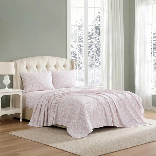 Vista 28 de Laura Ashley - Juego de sábanas individual, ropa de cama de percal de algodón fresca y suave con bolsillos profundos, ligera para comodidad durante