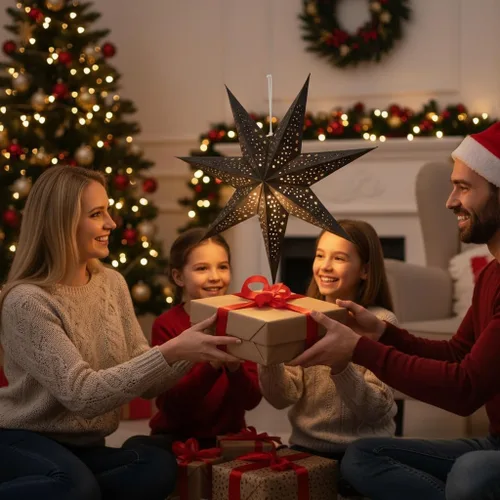 Vista 5 de 3 faroles de papel con estrellas de Navidad 3D colgantes de 20 pulgadas para Navidad, carnaval, boda, baile de graduación, decoraciones de fiesta