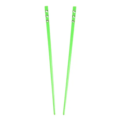 Vista 10 de Juego de 2 palillos de pelo con 3 diamantes - Negro