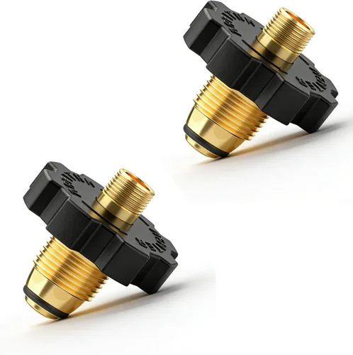 Vista 5 de Accesorios adaptadores de tanque de propano, adaptador de montaje de gas propano POL con rosca macho NPT de 1/4 de pulgada, POL a macho NPT de 1/4