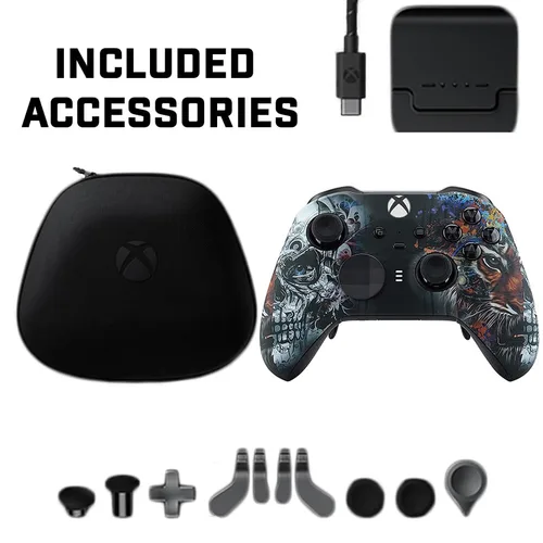 Vista 5 de Custom Controllerzz Elite Series 2 Controller Compatible With Xbox One, Xbox Series S and Xbox Series X (Tiger Skull)