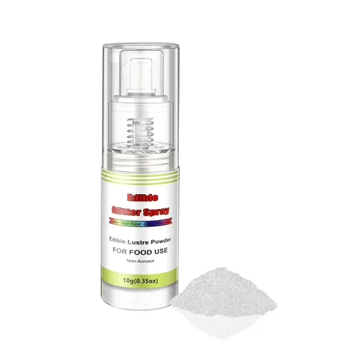 Vista 8 de Pulverizador comestible de purpurina (negro), polvo lustre para colorear alimentos sin aerosol, bomba de empuje de polvo espumoso de grado