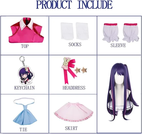 Vista 2 de Oshi no Ko Cosplay Costume Ai Hoshino Dress Anime School Girls Uniform Halloween Carnival Costumes