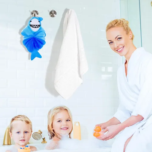 Vista 7 de Esponja de baño de animales para baño, esponja de lufa para niños, esponja de esponja corporal de malla, esponja de lufa para baño y ducha, esponja