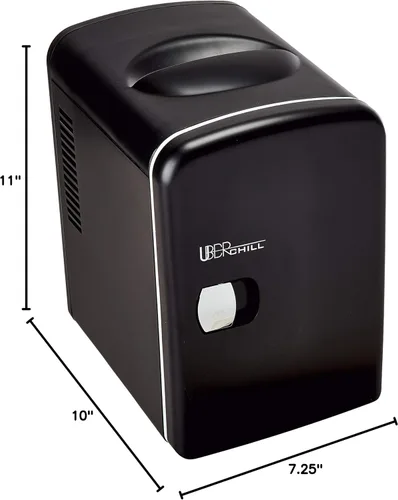 Vista 11 de Mini nevera personal estilo retro para 6 latas UB-CH1 Uber Chill por Uber Appliance negro mate (Blackout Matte Black)