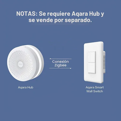 Vista 6 de Aqara Zigbee - Interruptor de luz inteligente (sin neutro, doble basculante)