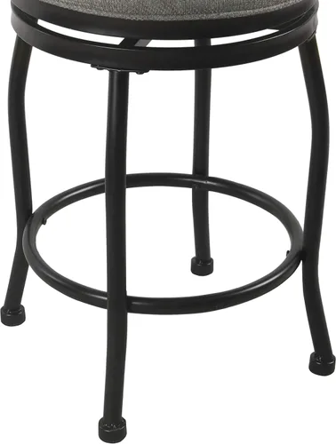 Vista 7 de HomePop Taburete giratorio redondo con base de metal, 24 pulgadas, carbón