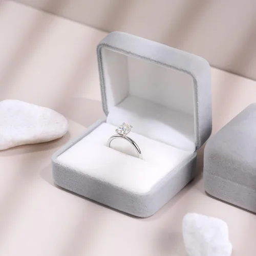 Vista 7 de Ladylike 11.523CT Oval Cut Moissanite Engagement Ring for Women 925 Sterling Silver Solitaire Rings with Hidden Halo D Color VVS1 Promise Wedding