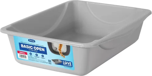 Vista 13 de Petmate Bandeja de arena, azul/gris, pequeña, fabricada en Estados Unidos Azul Mesa/Ratón Gris