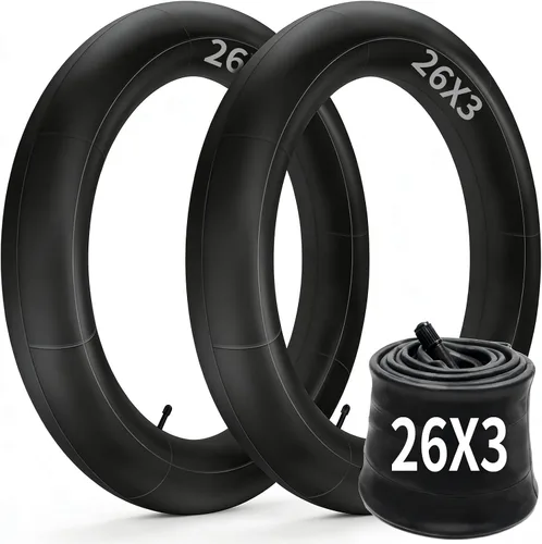 Vista 10 de 2 Pack of Fat Tire Bike Inner Tubes, 20/24/26 X4.0 Heavy Duty Bike Tube, Inner Tube with 32mm Schrader Valve for Snow Mountain Bike E-Bike