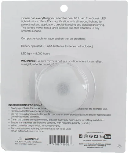Vista 2 de Conair Espejo iluminado con cúpula, aumento de 12x