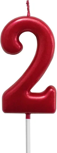 Vista 9 de NEWCANDLE - Velas de cumpleaños con purpurina roja