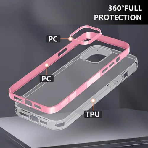 Vista 4 de Funda protectora transparente para iPhone 12 Pro Max, funda protectora de esquina reforzada contra arañazos, policarbonato duro + carcasa de TPU