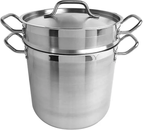 Vista 8 de TrueCraftware - Olla doble de aluminio de 8 cuartos de galón con tapa – Olla de fusión de vapor de calibre pesado doble para fondue de chocolate