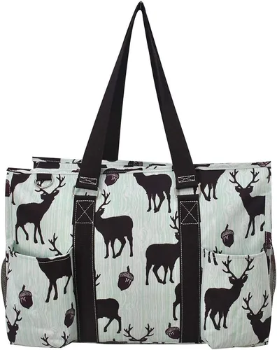 Vista 2 de NGIL Bolsa de mano con cremallera y bolsillos exteriores para mujeres trabajadoras, profesores, enfermeras y madres, diseño en Estados Unidos