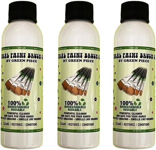 Vista 8 de Green Piece® Paint Brush Cleaner & Restorer – 100% Natural, Non-Toxic Formula – Made in USA – Cleans Wet or Dry Paint – Safe for Hands – Works on