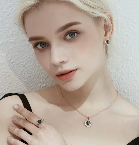 Vista 3 de Collar con colgante de cristal de Swarovski en forma ovalada, joyería de moda para mujer, Cristal, cristal