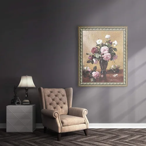 Vista 2 de Cherished Bliss de Albert Williams Tapiz tejido para colgar Florero de ramo floral centro de mesa Still Life 100% algodón, tamaño de Estados