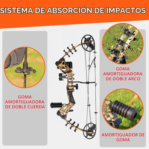 Vista 5 de Kit compuesto de arco y flecha, juego de arco y flecha juvenil, peso de tracción de 15-45 libras, longitud de tracción de 18 a 29 pulgadas, arco