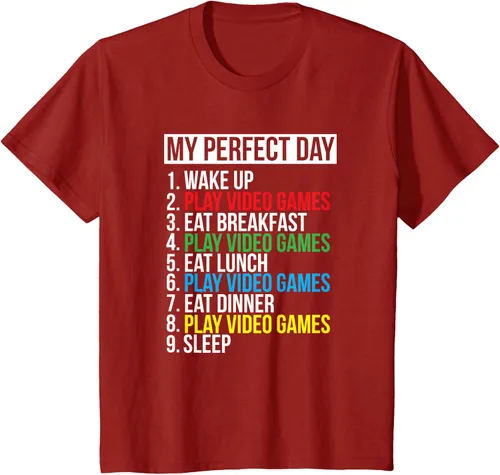 Vista 56 de My Perfect Day" - Camiseta negra de ajuste clásico, cuello redondo, manga corta, poliéster y algodón, Negro