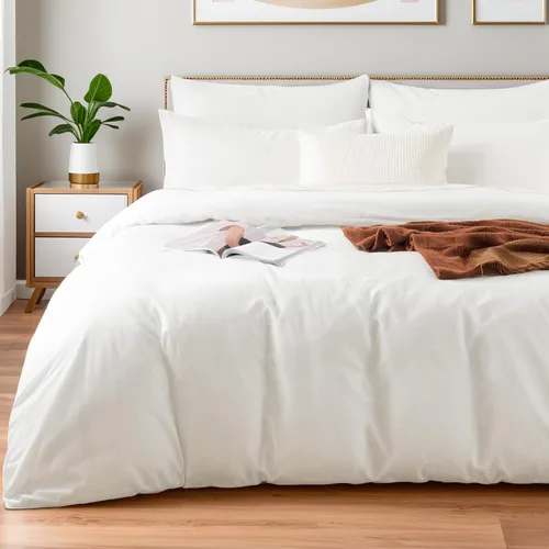 Vista 52 de NEXHOME PRO Funda de edredón Twin XL 100% algodón lavado, transpirable, duradera, texturizada, similar al lino, juego de ropa de cama para el hogar