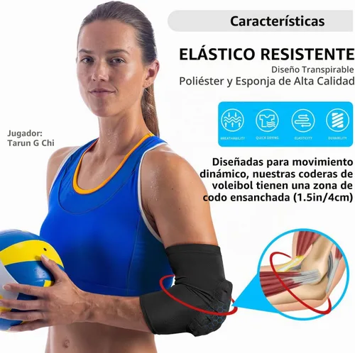 Vista 2 de Coderas de voleibol para niños 2XS-XL -Protector de codo transpirable Adolescentes Hombres Mujeres Bailando Patinaje Fútbol almohadillas