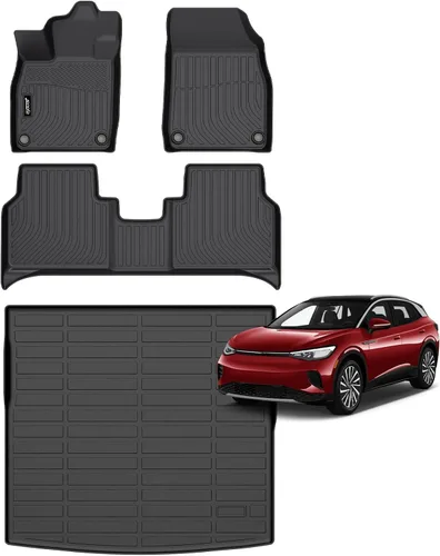 Vista 22 de Juego completo de tapetes de auto para todo tipo de clima, revestimiento automotriz para piso y maletero