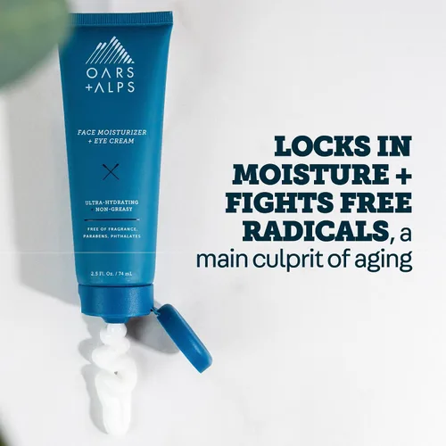 Vista 5 de Oars + Alps Hidratante facial antienvejecimiento y crema para ojos, hidratante para la piel con manteca de karité y aceite de jojoba, ligero,