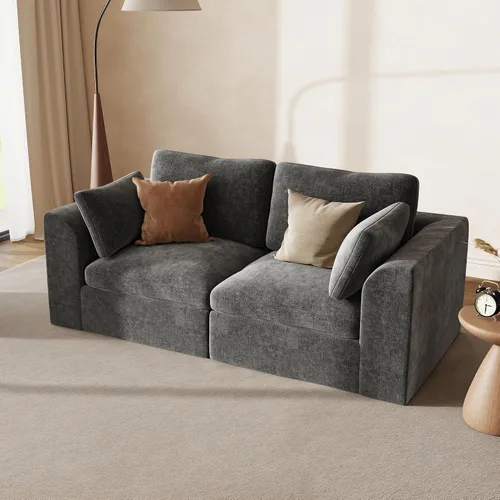 Vista 28 de Sofás seccionales Cloud de 110 pulgadas para sala de estar, sofá convertible sin hueso en forma de L con otomana, juego de sofá modular de gran
