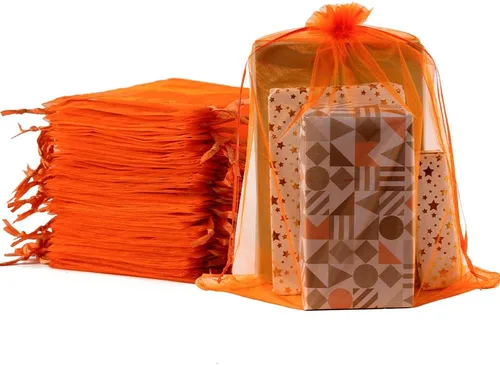 Vista 11 de Meowoo 12 bolsas grandes de organza, bolsas de malla grandes de 12 x 16 pulgadas con cordón, bolsas de regalo de malla con cordón para zapatos