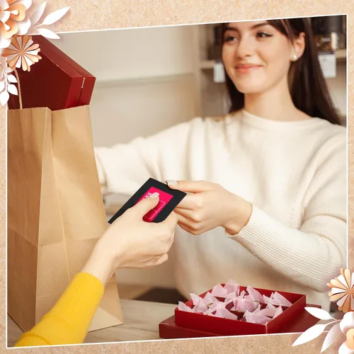 Vista 6 de Uiifan 300 Sobres con Ventana para Tarjetas de Regalo de 4 x 2.8 Pulgadas, Fundas para Tarjetas de Regalo, Mini Sobres con Cierre