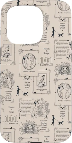 Vista 14 de Funda con estampado de libro vintage para iPhone 16 Disney 101 Dálmatas