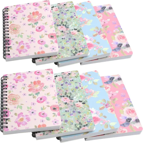 Vista 13 de YIHUANYIFA 4pcs A6 Spiral Notebooks 8mm Ruled 5.7 x 4.1 inch Hardcover 160 Pages Journals for Work Students Study and Notes (4, Dark color)
