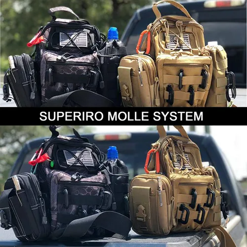 Vista 6 de PHILEX - Bolsa táctica Molle EDC Utility Gadget al aire libre para hombres con cinturón de teléfono clip funda